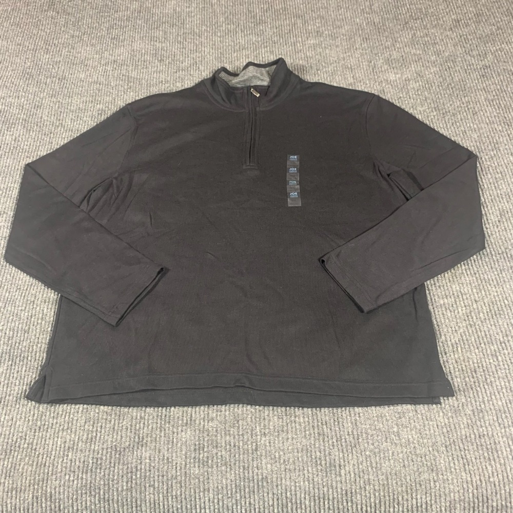 Joseph Abboud Sweater Mens 2XL Black Quarter Zip Pullover Slim Fit Mock Neck New